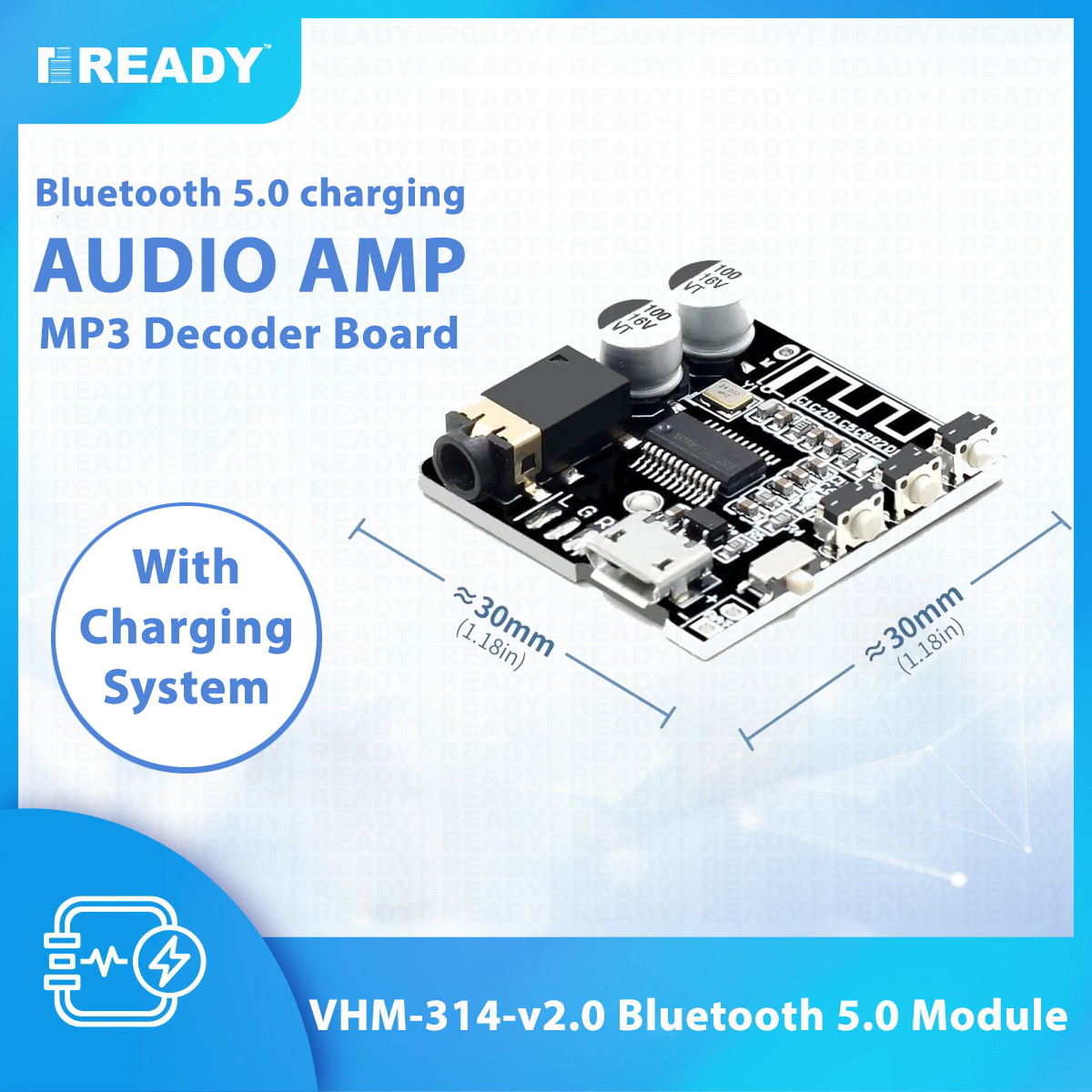 Picture of VHM-314-V2.0 Bluetooth 5.0 charging version audio receiver module MP3 amplifier 4.1 stereo Picture of VHM-314-V2.0 Bluetooth 5.0 charging version audio receiver module MP3 amplifier 4.1 stereo