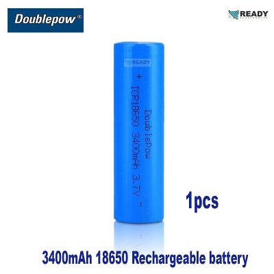 Picture of Doublepow High Capacity 3400mah 3.7V rechargeable 18650 flat top lithium li ion battery- 1pcs