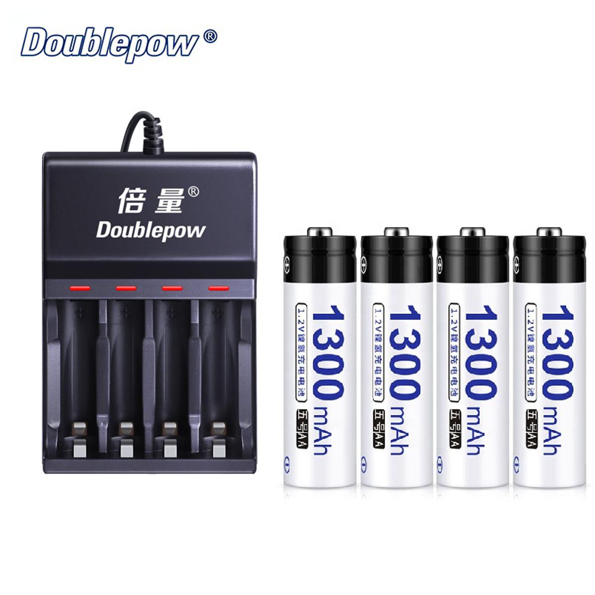 Picture of Doublepow UK83 universal 4 slot 1.2v fast charger with 4 piece AA-1.2V 1300mAh Ni-Mh Battery Charger+Battery Picture of Doublepow UK83 universal 4 slot 1.2v fast charger with 4 piece AA-1.2V 1300mAh Ni-Mh Battery Charger+Battery