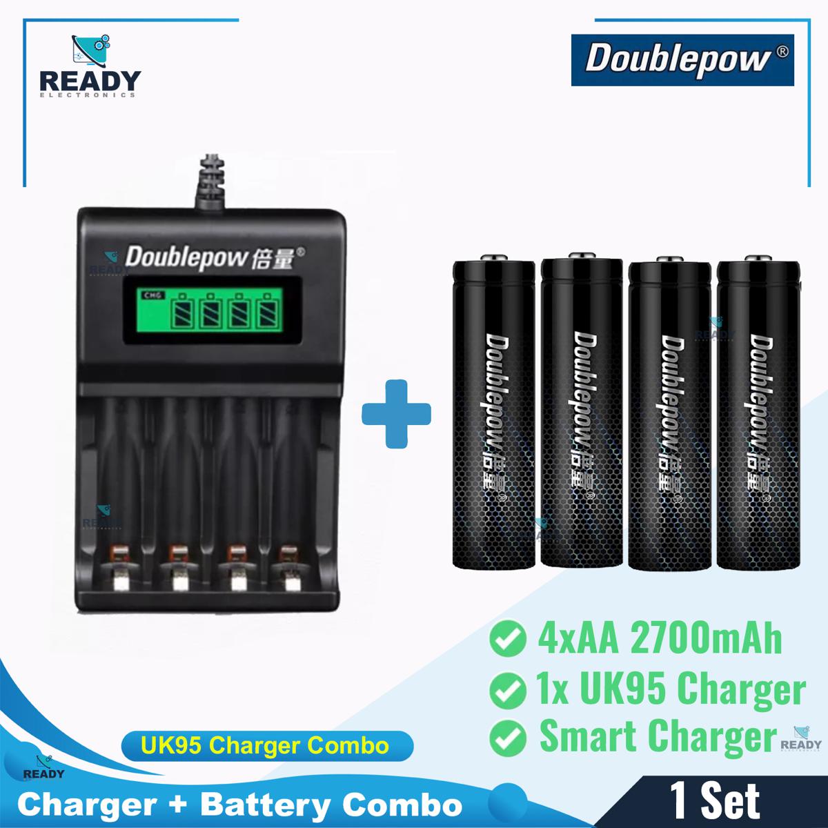 Picture of Doublepow UK95 Universal 4 Slot 1.2v Fast Charger and Battery Combo Pack- UK95+AA 2700mAh