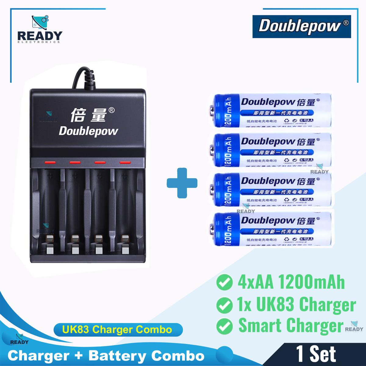 Picture of Doublepow UK83 4 slot USB Intelligent Quick Battery Charger with Doublepow AA Battery- UK83+AA1200mAh