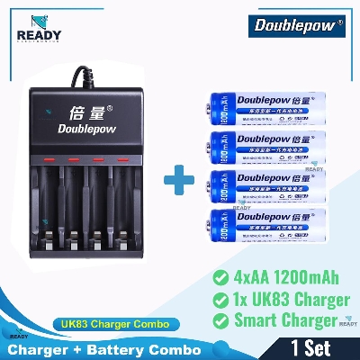 Picture of Doublepow UK83 4 slot USB Intelligent Quick Battery Charger with Doublepow AA Battery- UK83+AA1200mAh