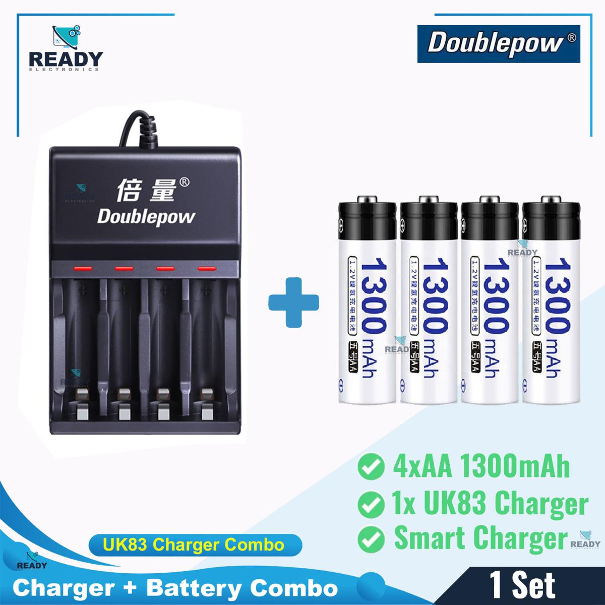 Picture of Doublepow UK83 4 slot USB Intelligent Quick Battery Charger with Doublepow AA Battery- UK83+AA1300mAh