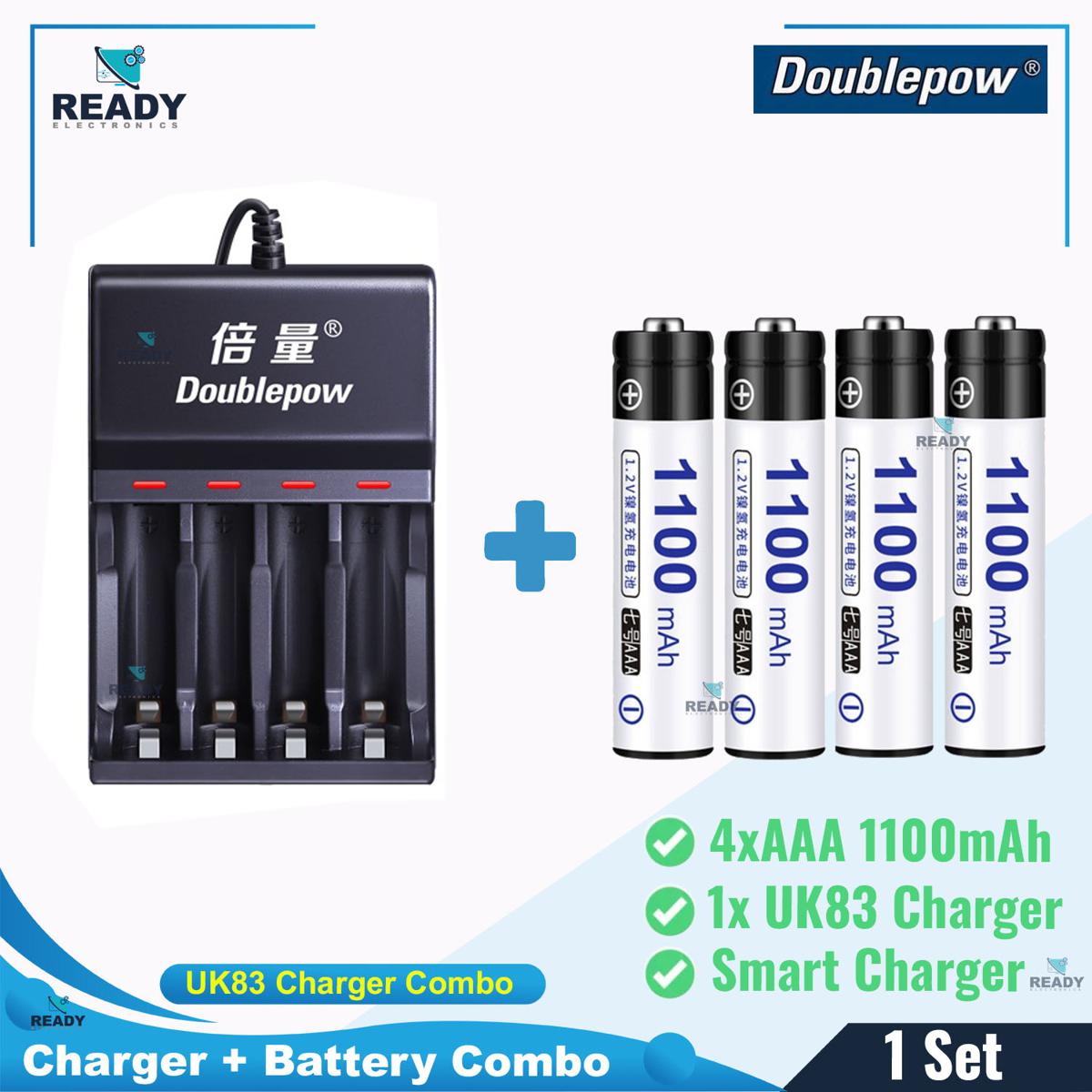 Picture of Doublepow UK83 4 slot USB Intelligent Quick Battery Charger with Doublepow AA Battery- UK83+AAA 1100mAh