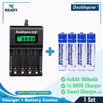 Picture of Doublepow UK95 Charger and Doublepow AAA Ni-Mh Battery 1.2V 900mAh LSD AAA NiMh Rechargeable Battery- UK95+4pcs AAA 900mAh