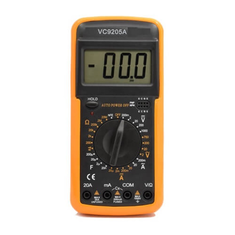 Picture of DT9205A 9205A Digital Multimeter DT9205A Voltage Ampere Ohm Meter Test Probe Extra Large Screen LCD Display Full Range Protection With Auto Power Off Option