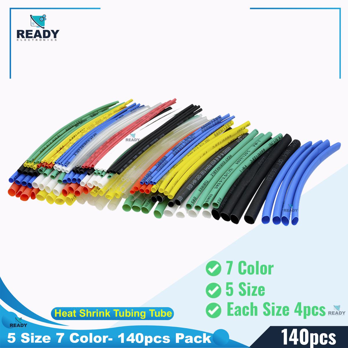 Picture of 140PCS Retardant 2:1 Polyolefin Heat Shrink Tubing Tube Kit Sleeve 5 Size 7 Color