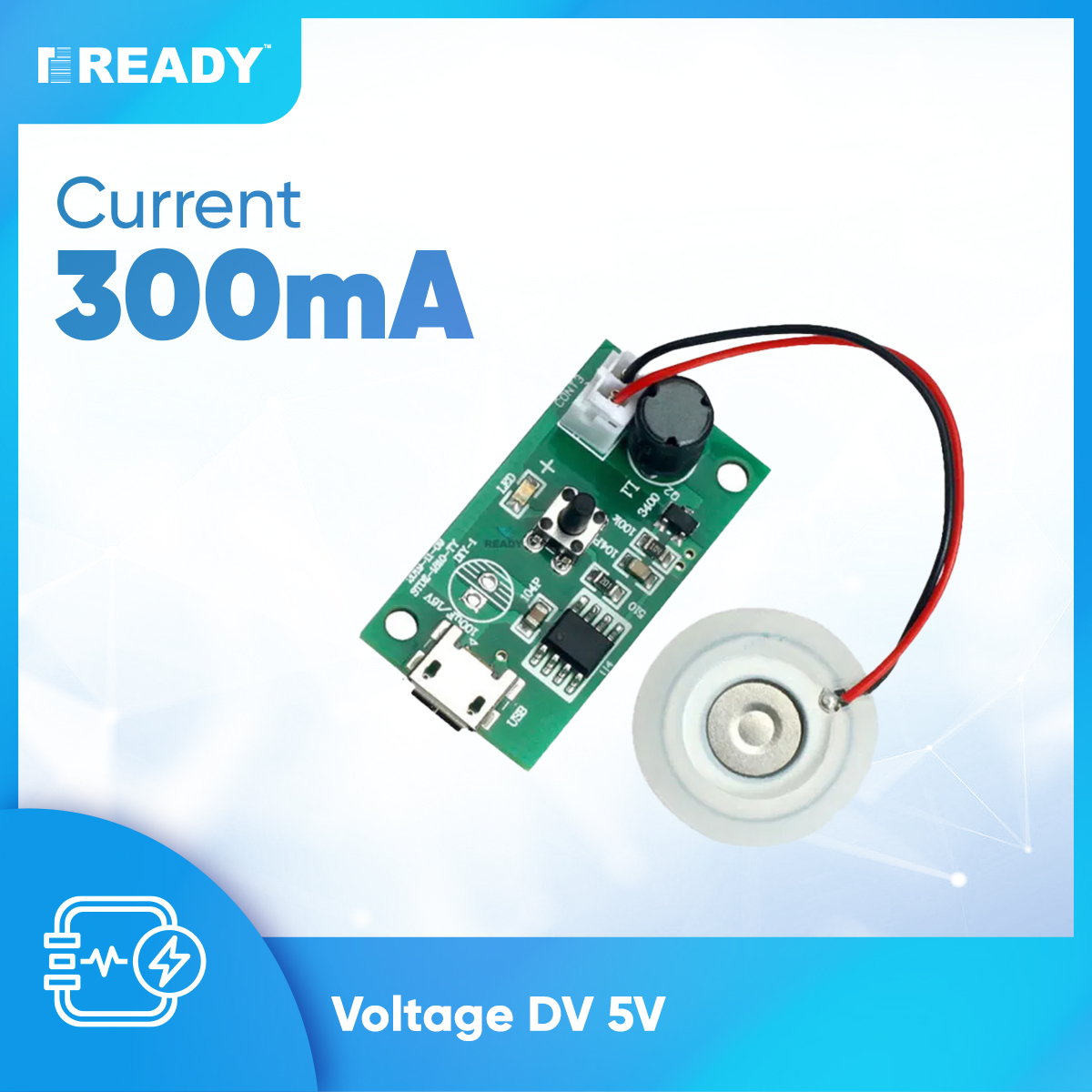 Picture of Ultrasonic Mist Maker Atomizing Fogger Humidifier Module - D20mm Mist Maker Circuit for Efficient Fog Generation Circuit