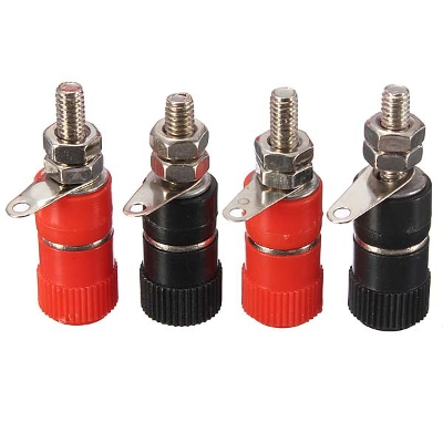 Picture of 4Pcs Speaker Amplifier Terminal Binding Post Female Connector For Banana Plug- 2pair Picture of 4Pcs Speaker Amplifier Terminal Binding Post Female Connector For Banana Plug- 2pair