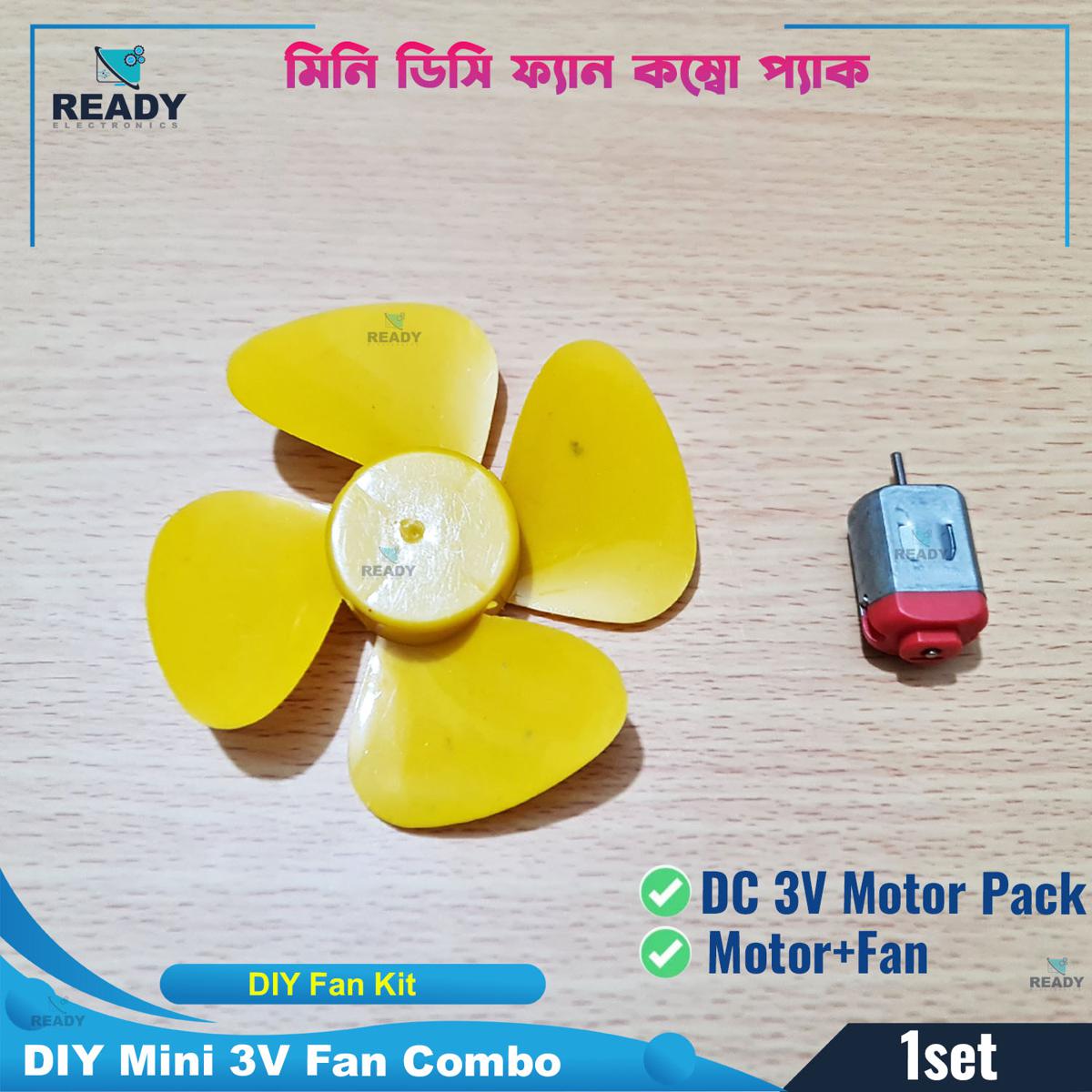 Picture of 3V DC Motor Fan Combo Pack- DIY Kit For 3V DC Fan
