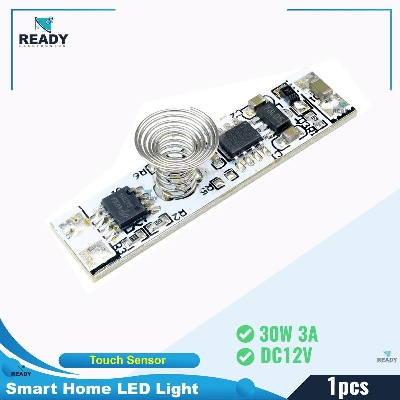 Picture of DC12V 9-24V 30W 3A Capacitive Touch Sensor Switch Coil Spring Switch LED Dimmer Control Switch Module for Smart Home LED Light