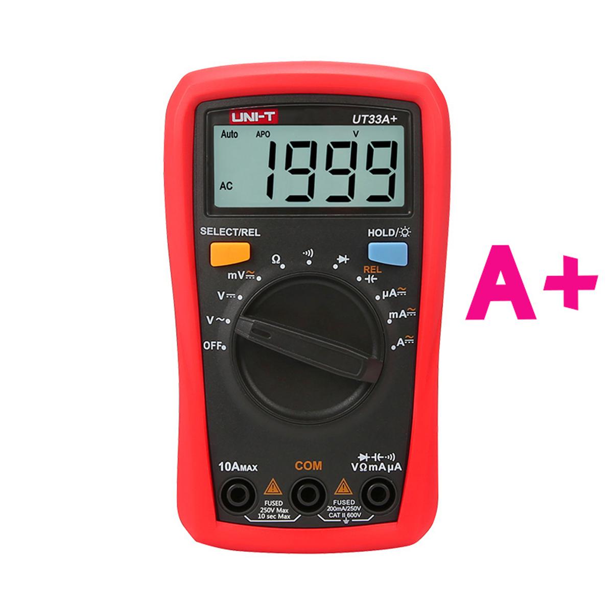 Picture of UNI-T UT33A+ High-Precision Automatic Anti-Burning Portable Digital Electrician Multimeter Backlight Universal Table