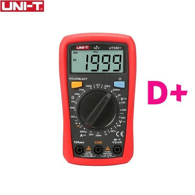 Picture of UNI-T UT33D+ Mini Digital Multimeter 600V NCV Palm Size Manual Range AC DC Voltmeter Ammeter Resistance Capatitance Tester