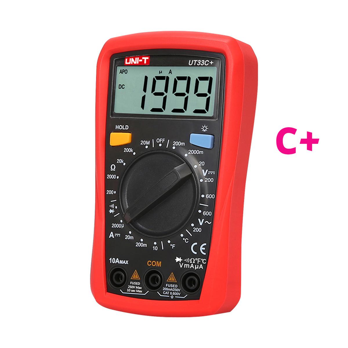 Picture of UNI-T UT33C+ High-Precision Automatic Anti Burning Portable Digital Electrician Multimeter Backlight- Universal Table