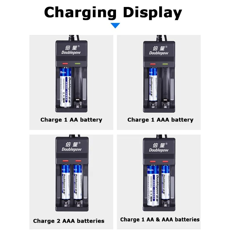 Picture of Doublepow UK22 2 bay NiMH NiCD AA AAA Battery Charger With USB Port for Rechargeable Batteries Picture of Doublepow UK22 2 bay NiMH NiCD AA AAA Battery Charger With USB Port for Rechargeable Batteries