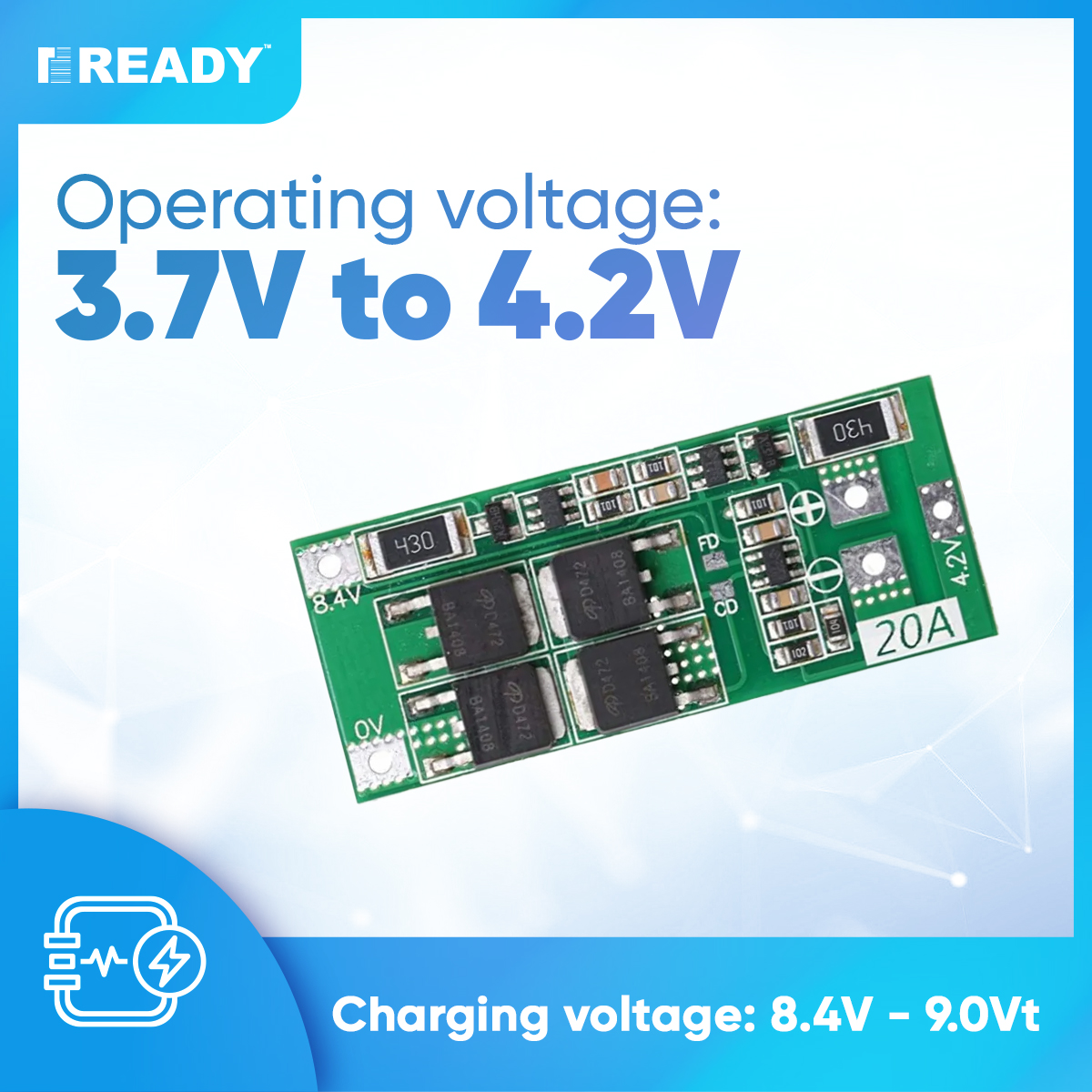 Picture of 2S 20A 7.4V 8.4V 18650 Li-ion Lithium protection board/BMS board Standard/Balance Version