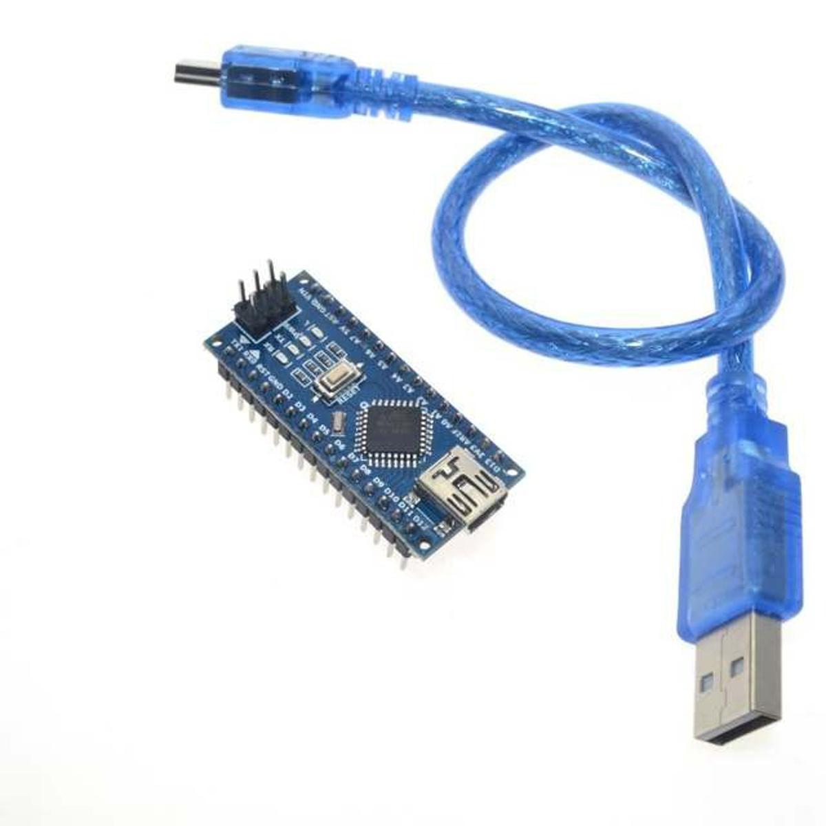 Picture of NANO Arduino Nano R3 ATMEGA328P Microcontroller With USB Cables Arduino NANO V3.0 Development Board Compatible Model Electronics Circuitry & Parts- With Cable