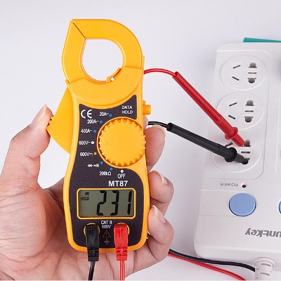 Picture of MT87 Digital Clamp Meter With Auto Range System LCD MT87 Clamp Multimeter AC 20A~400A Clamp Ammeter Digital Volt Tester AC/DC 450V/6000V (AC) Voltage Detector Tools- 1set