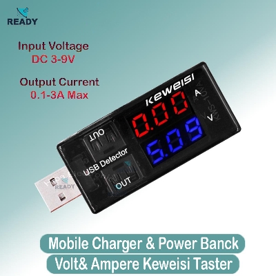 Picture of KEWEISI USB Tester Dual USB Voltage and Ampere Charger Detector Double USB for Output 3-9V 0.1-3A USB Tester
