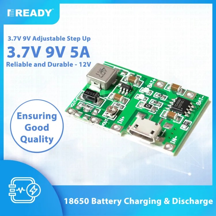 Picture of TP4056 Module 4.2V 2A 18650 Adjustable Step Up Converter and Battery Charger TP4056 Diy Kit