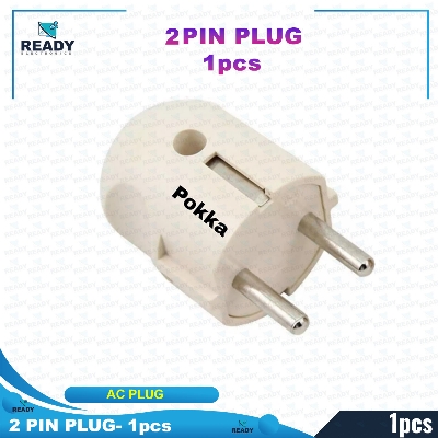 Picture of 2 Pin Round Plug, Round 2 Pin Power Cord Connector Electrical Plug- (1pcs)