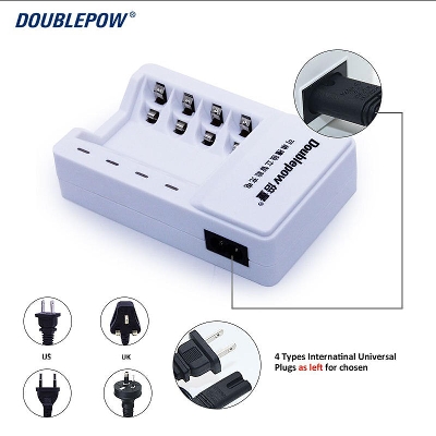 Picture of K11 4 Slot Aa Aaa Rechargeable Battery Charger Doublepow charger K11 4 slots quick charger Ni-MH Ni-CD 1.2V AAA AA battery charger with LED Indicator- Charger Only