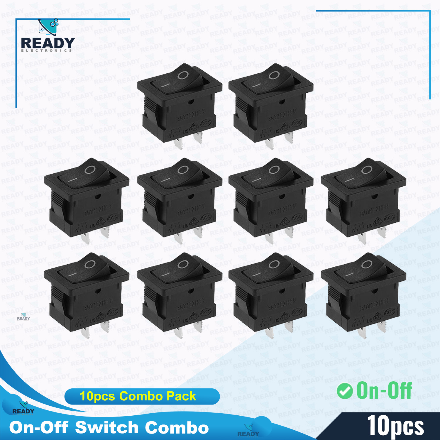 Picture of 10 PCS COMBO OFFER- 6A 3Pin BLACK Color MICRO Rocker Switch 3 Pin 6A 250V 2 Positions SPDT ON OFF Boat Rocker Switches Power Rocker Switches Electronic Projects Picture of 10 PCS COMBO OFFER- 6A 3Pin BLACK Color MICRO Rocker Switch 3 Pin 6A 250V 2 Positions SPDT ON OFF Boat Rocker Switches Power Rocker Switches Electronic Projects