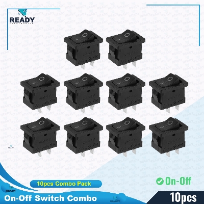 Picture of 10 PCS COMBO OFFER- 6A 3Pin BLACK Color MICRO Rocker Switch 3 Pin 6A 250V 2 Positions SPDT ON OFF Boat Rocker Switches Power Rocker Switches Electronic Projects Picture of 10 PCS COMBO OFFER- 6A 3Pin BLACK Color MICRO Rocker Switch 3 Pin 6A 250V 2 Positions SPDT ON OFF Boat Rocker Switches Power Rocker Switches Electronic Projects