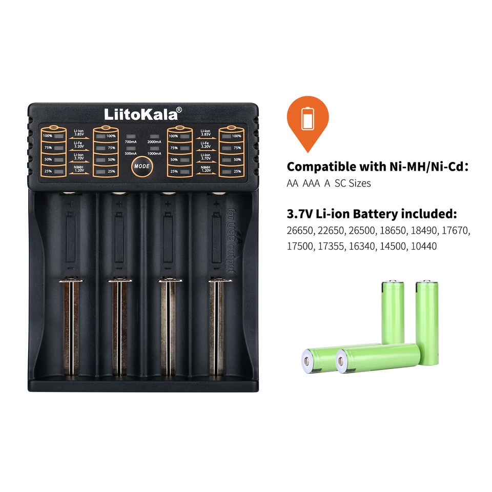 Picture of LiitoKala Lii-402 18650 Battery Charger For 26650 16340 RCR123 14500 LiFePO4 1.2V Ni-MH Ni-Cd Rechargeable Battery lii402 Picture of LiitoKala Lii-402 18650 Battery Charger For 26650 16340 RCR123 14500 LiFePO4 1.2V Ni-MH Ni-Cd Rechargeable Battery lii402