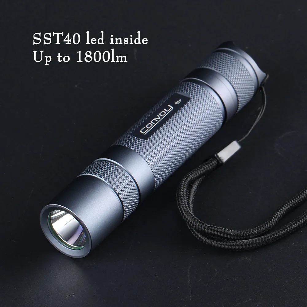 Picture of Convoy S2+ with luminous SST40,DTP copper plater-coated glass lens, biscotti firmware,18650 flashlight ,Torch Light 6500k SST40, White Light