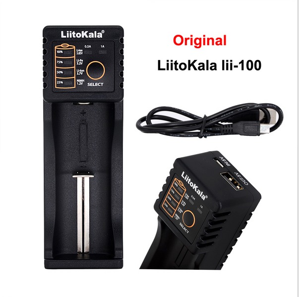 Picture of Liitokala Lii-100 18650 Battery Charger For 18650/26650/16340 RCR123/14500/ LiFePO4/1.2V Ni-MH Ni-Cd/AA/AAA Rechargeable Battery lii100