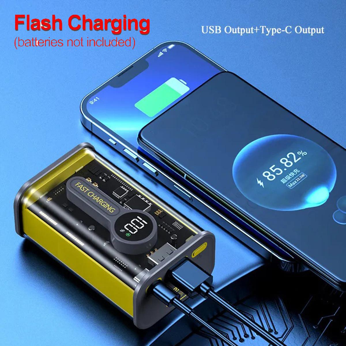 Picture of PD22.5W 4 battery Nothing Power Bank Case Transparent Power Bank Fast Charging External Battery for Mobile and others Battery Charger (Without Battery)
