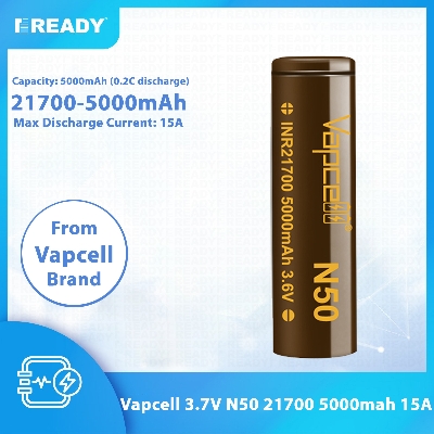 Picture of Vapcell 3.7V N50 21700 5000mah 15A Battery 1pcs