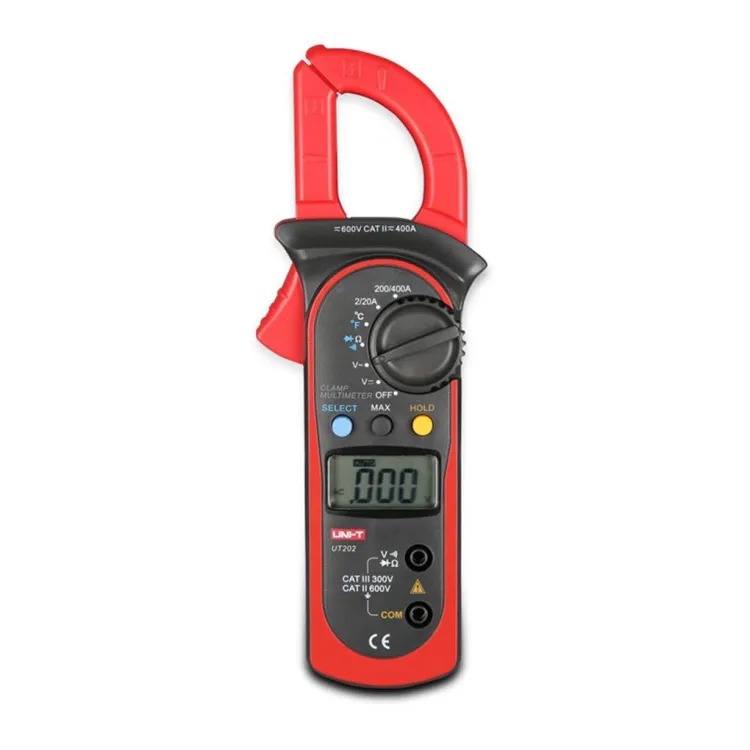 Picture of UNI-T UNI-T UT202 AC 400A Digital Clamp Meter, AC/DC Voltage Detector Digital Hold Full Symbol Display Diode Test Temperature Test Auto Shutdown Function- READY ELECTRONICS