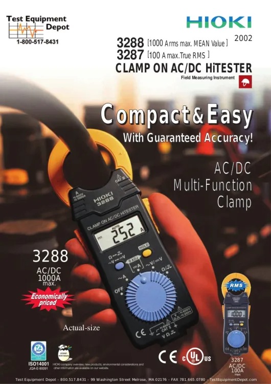 Picture of HIOKI 3288 AC/DC Clamp On Hi-Tester Clamp Meter- READY ELECTRONICS