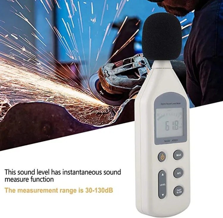Picture of Smart Sensor AR824 Sound Level Reader, AR824 Sound Level Meter Noise Sound Level Meter Digital Handheld Decibel Meter, Sound Monitor dB Meter Sound Sensor- READY ELECTRONICS