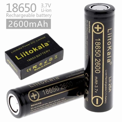 Picture of LiitoKala Lii-26A 18650 2600mAh 3.7V Rechargeable Li-ion Battery with Safety Relief Valve for Flashlights / Headlamps- 2pcs