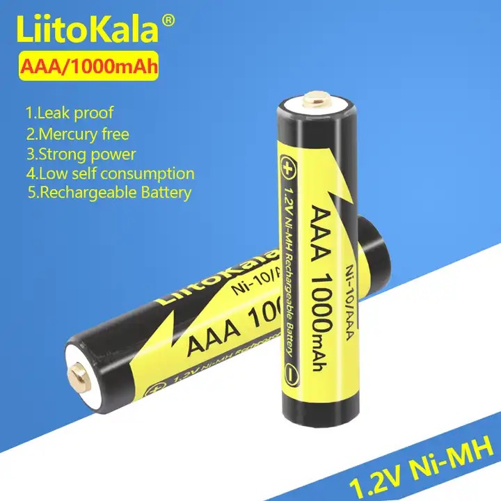 Picture of LiitoKala AAA 1000MAH/AA 1000MAH NiMH 1.2V Rechargeable Battery Suitable for Toys Mice,with 2PC AAA Battery