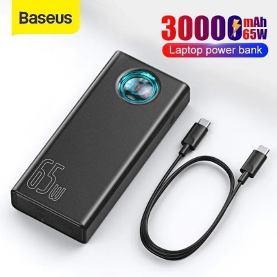 Picture of Baseus Portable Laptop Charger, Baseus 30000mAh Power Bank 65W Fast Charging USB C Battery PD 3.0 7-Port Battery Bank for All laptops & Phone Amblight 30000mAh 33W power bank PD3.0 QC3.0 4x USB / 1x USB Type C (PPLG-01)- READY ELECTRONICS