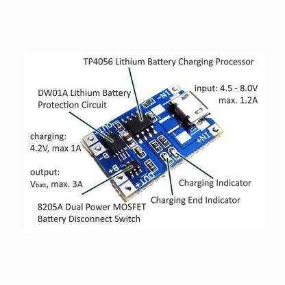 Picture of TP4056 5Pcs Lot 18650 Lithium Battery Charging Board Module Charger Modules TP4056- (5pcs) Picture of TP4056 5Pcs Lot 18650 Lithium Battery Charging Board Module Charger Modules TP4056- (5pcs)