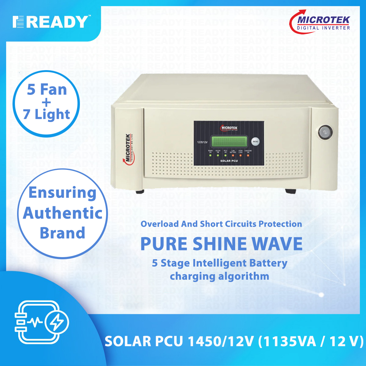 Picture of MICROTEK SOLAR HYBRID IPS UPS MACHINE PCU1450/12V SOLAR PCU 1450 IPS MACHINE FOR 12V BATTERY
