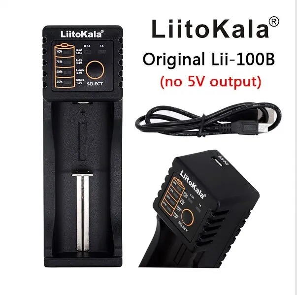 Picture of LiitoKala Lii-100B Lii-100 18650 Battery Charger For 26650 16340 RCR123 14500 LiFePO4 1.2V Ni-MH Ni-Cd Smart Charger 18650 Battery Charger Picture of LiitoKala Lii-100B Lii-100 18650 Battery Charger For 26650 16340 RCR123 14500 LiFePO4 1.2V Ni-MH Ni-Cd Smart Charger 18650 Battery Charger