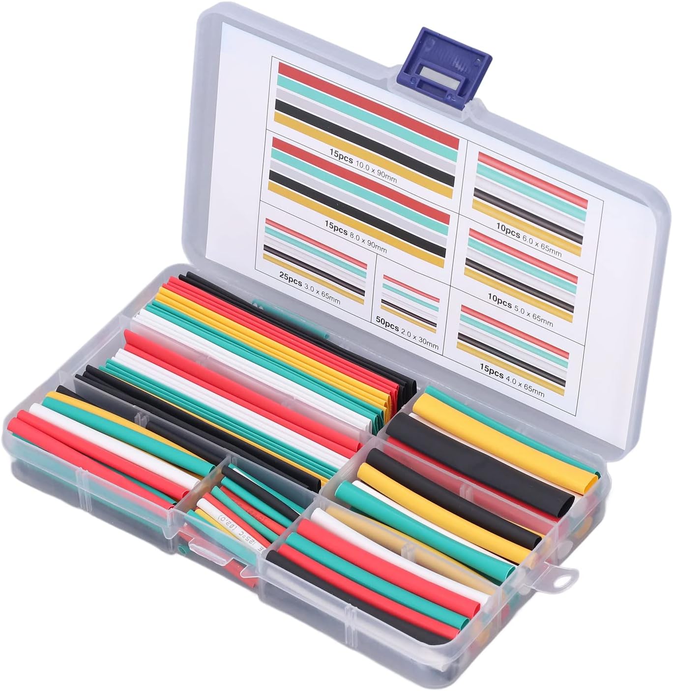 Picture of 140Pcs Heat Shrink Tubing Kit, Wire Wrap Assortment Set Wire Cable Sleeve Tube Assortment with Storage, Heat Shrink Tubing- 1 Box Picture of 140Pcs Heat Shrink Tubing Kit, Wire Wrap Assortment Set Wire Cable Sleeve Tube Assortment with Storage, Heat Shrink Tubing- 1 Box