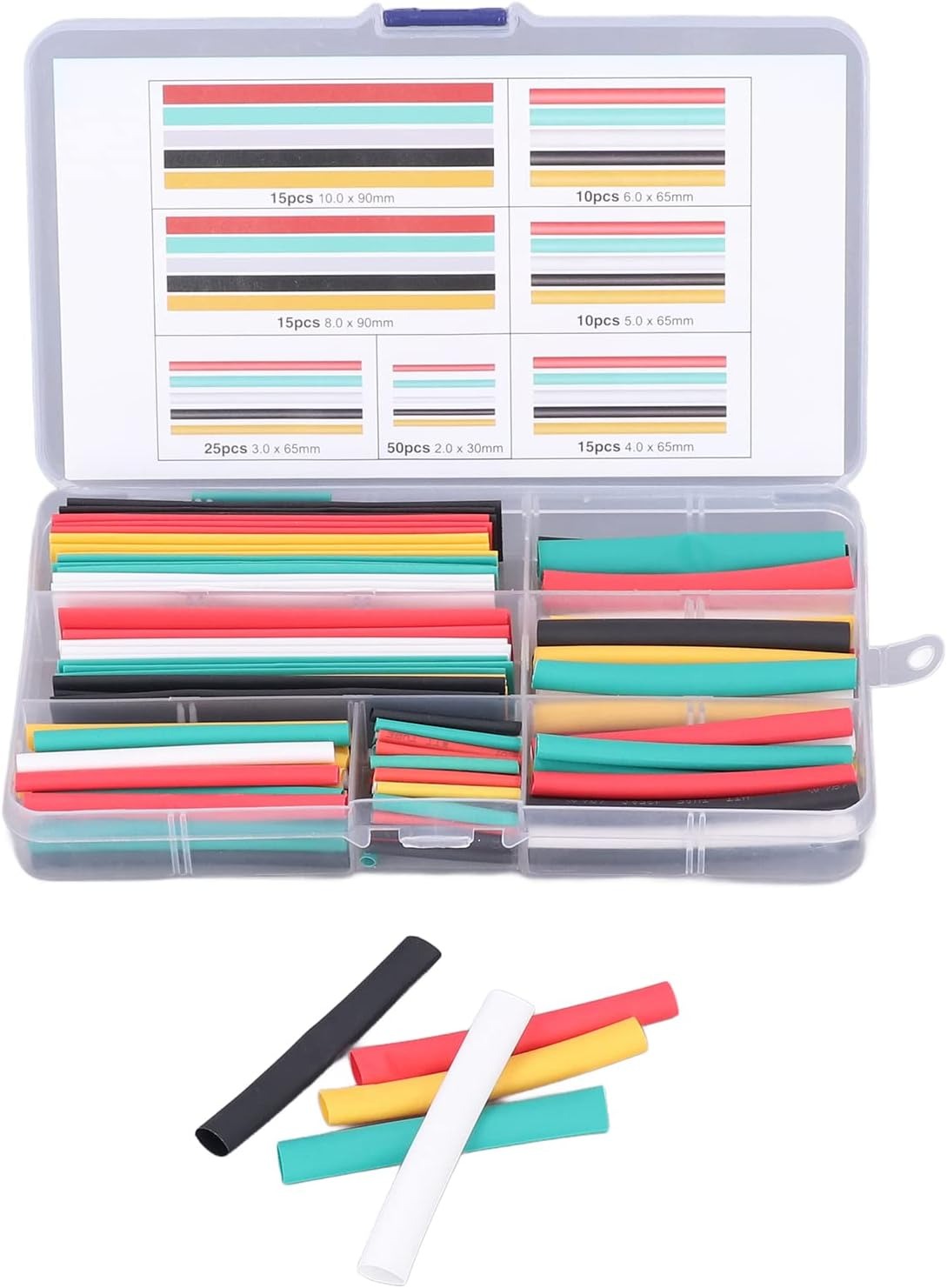 Picture of 140Pcs Heat Shrink Tubing Kit, Wire Wrap Assortment Set Wire Cable Sleeve Tube Assortment with Storage, Heat Shrink Tubing- 1 Box Picture of 140Pcs Heat Shrink Tubing Kit, Wire Wrap Assortment Set Wire Cable Sleeve Tube Assortment with Storage, Heat Shrink Tubing- 1 Box