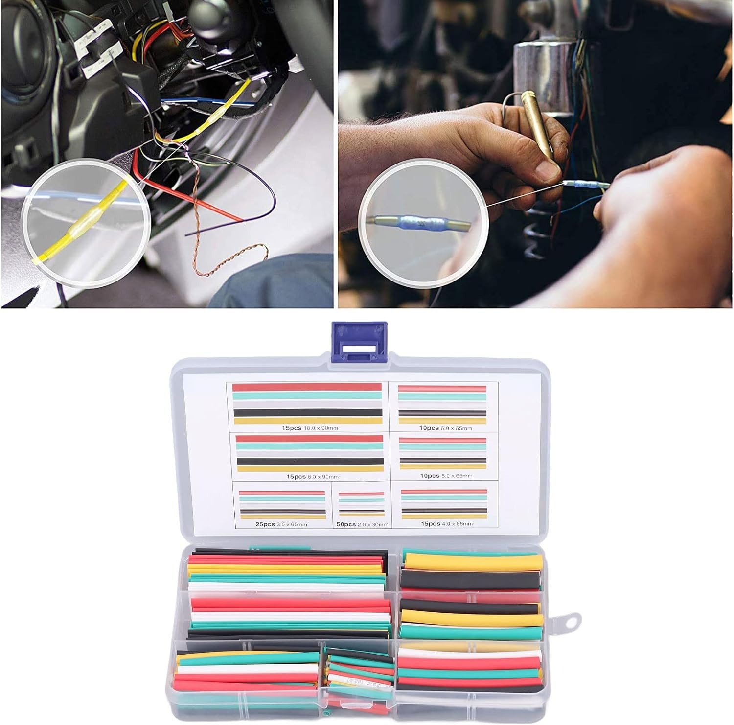 Picture of 140Pcs Heat Shrink Tubing Kit, Wire Wrap Assortment Set Wire Cable Sleeve Tube Assortment with Storage, Heat Shrink Tubing- 1 Box Picture of 140Pcs Heat Shrink Tubing Kit, Wire Wrap Assortment Set Wire Cable Sleeve Tube Assortment with Storage, Heat Shrink Tubing- 1 Box