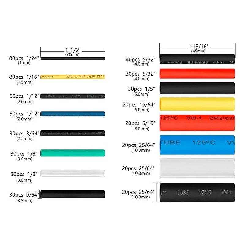 Picture of 580pcs/box Heat Shrink Assortment Electronic Wrap Wire Cable Insulated Polyolefin Heat Shrink Tube Ratio Tubing Insulation