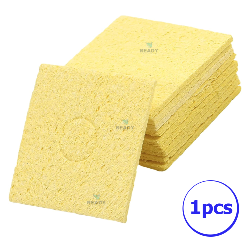 Picture of 1pcs Soldering Sponge 60mm x 60mm for Iron Tips, Soldering Iron Cleaning Sponge Solder Tip Welding Clean Pads, Yellow Square