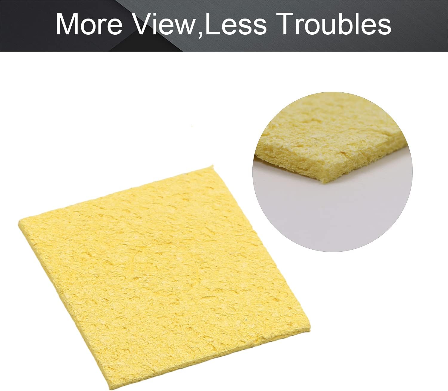 Picture of 2pcs Soldering Sponge 60mm x 60mm for Iron Tips, Soldering Iron Cleaning Sponge Solder Tip Welding Clean Pads, Yellow Square Picture of 2pcs Soldering Sponge 60mm x 60mm for Iron Tips, Soldering Iron Cleaning Sponge Solder Tip Welding Clean Pads, Yellow Square