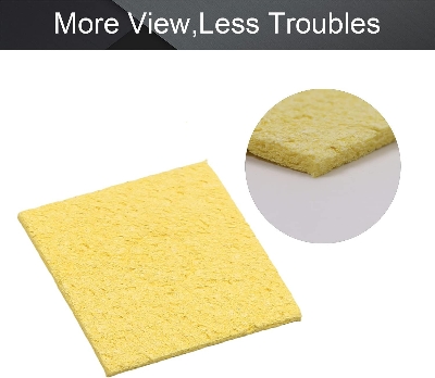 Picture of 2pcs Soldering Sponge 60mm x 60mm for Iron Tips, Soldering Iron Cleaning Sponge Solder Tip Welding Clean Pads, Yellow Square Picture of 2pcs Soldering Sponge 60mm x 60mm for Iron Tips, Soldering Iron Cleaning Sponge Solder Tip Welding Clean Pads, Yellow Square