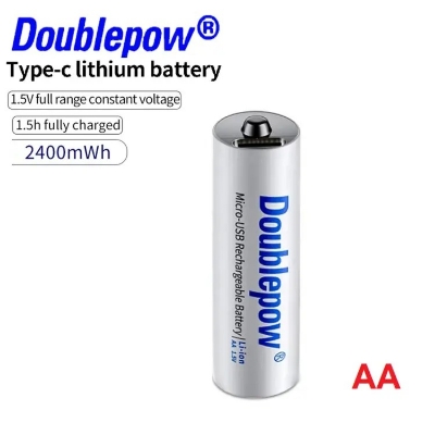 Picture of 1.5V Type C 2400mWh lithium Li-Ion 1.5 volt battery size aa rechargeable battery with Micro Type C- 2pcs
